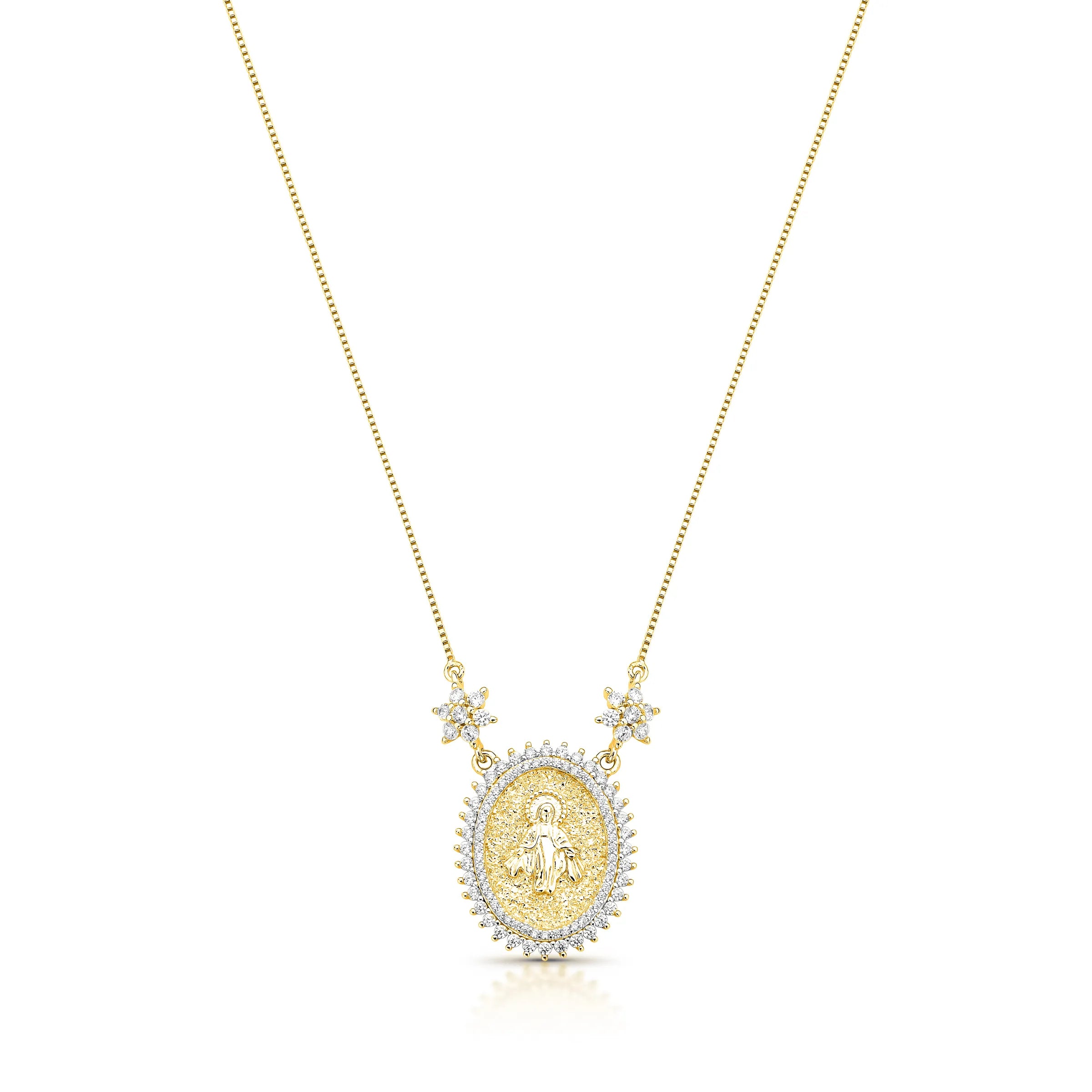 COLAR MEDALHA NOSSA SENHORA DAS GRAÇAS M – Ouro 18k Marine Joias