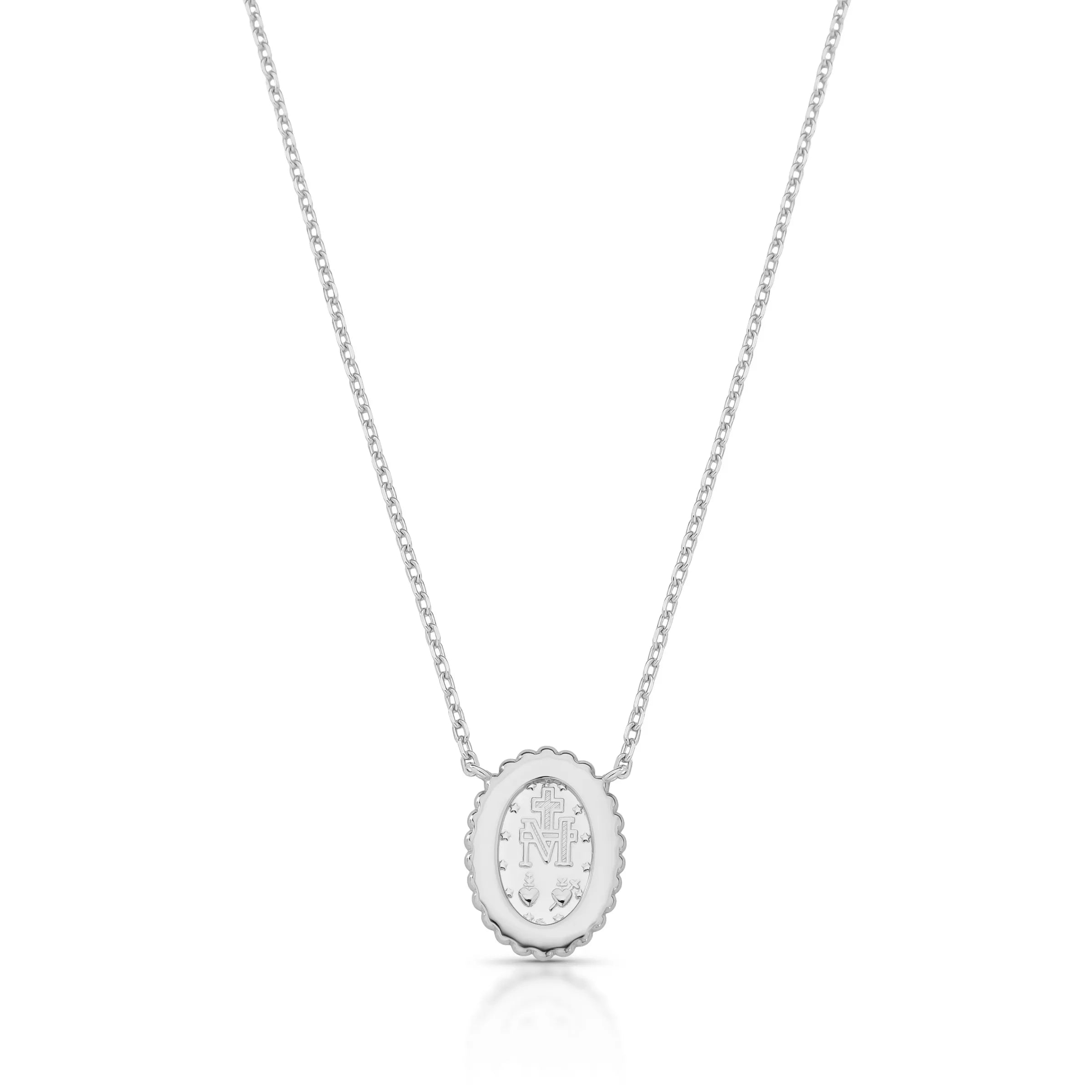 COLAR MEDALHA NOSSA SENHORA DAS GRAÇAS ESFERAS - PRATA 925 Marine Joias