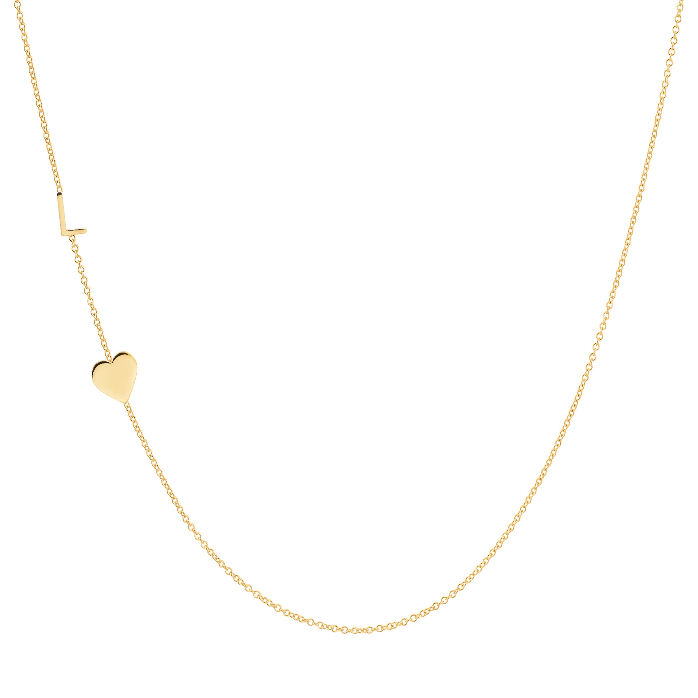 COLAR LETRA L, CORAÇÃO - PRATA