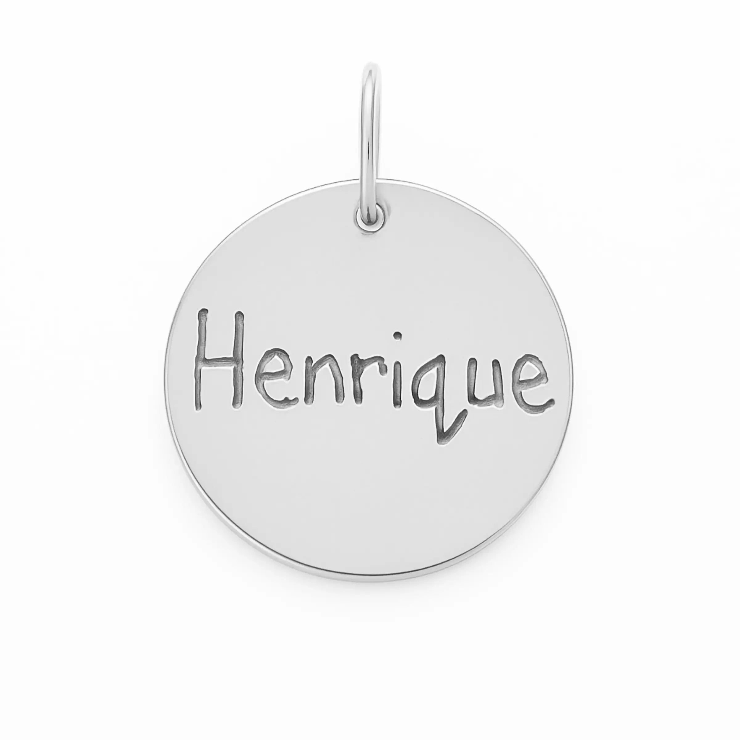 Pingente medalha caligrafia – Prata