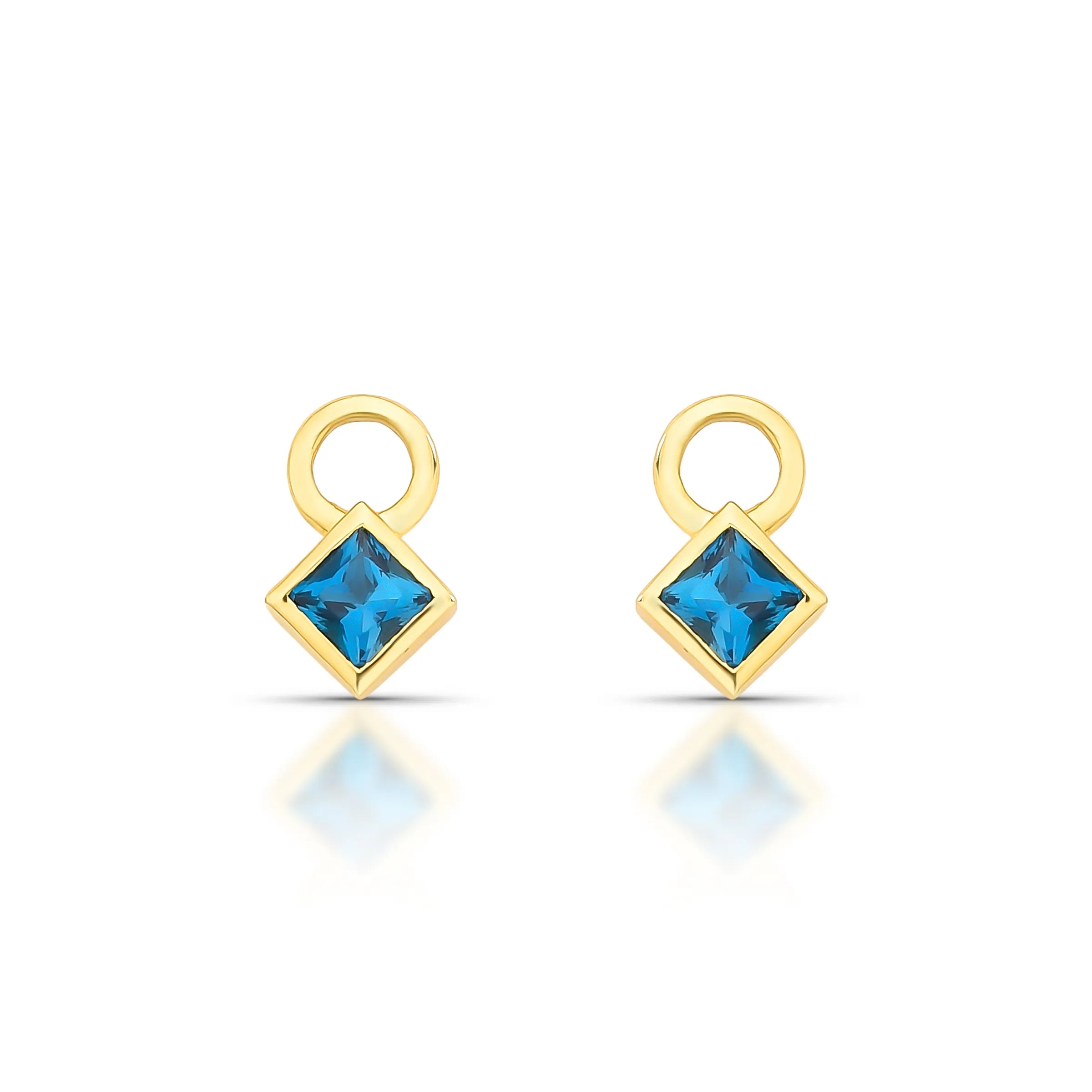 PAR DE PINGENTES PARA BRINCO ARGOLA - LOU - Ouro 18k - TOPÁZIO LONDON Marine Joias