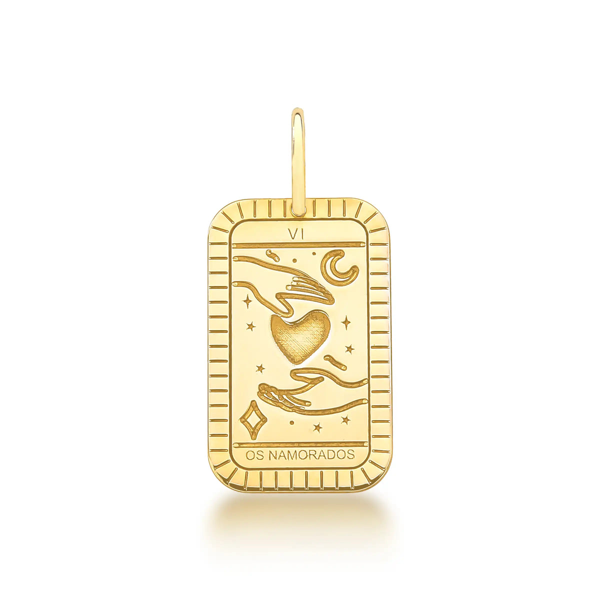 PINGENTE CARTA DE TARÔ - O SOL  - PRATA COM BANHO DE OURO (Cópia) Marine Joias