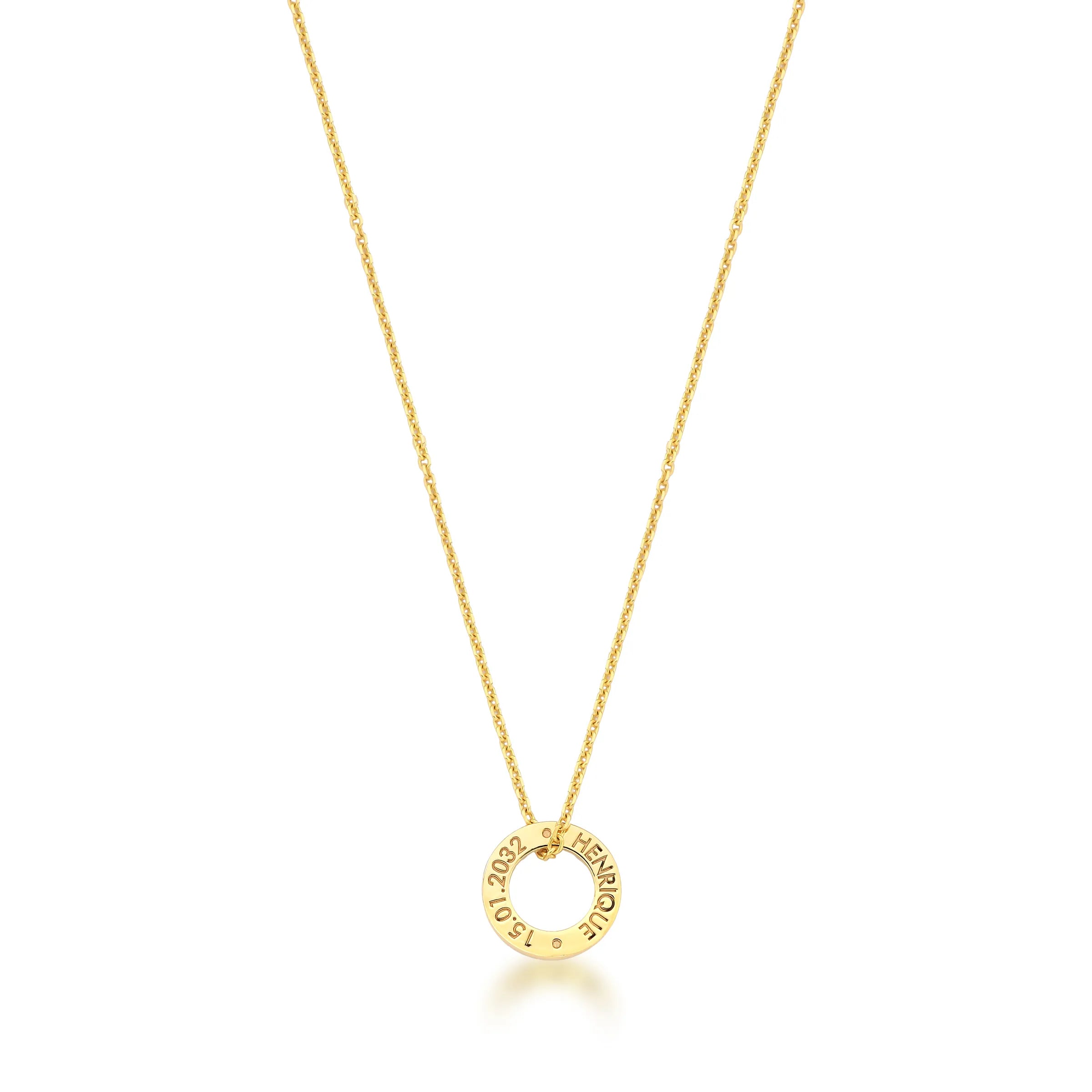 PINGENTE CÍRCULO PERSONALIZADO – Ouro 18k Marine Joias