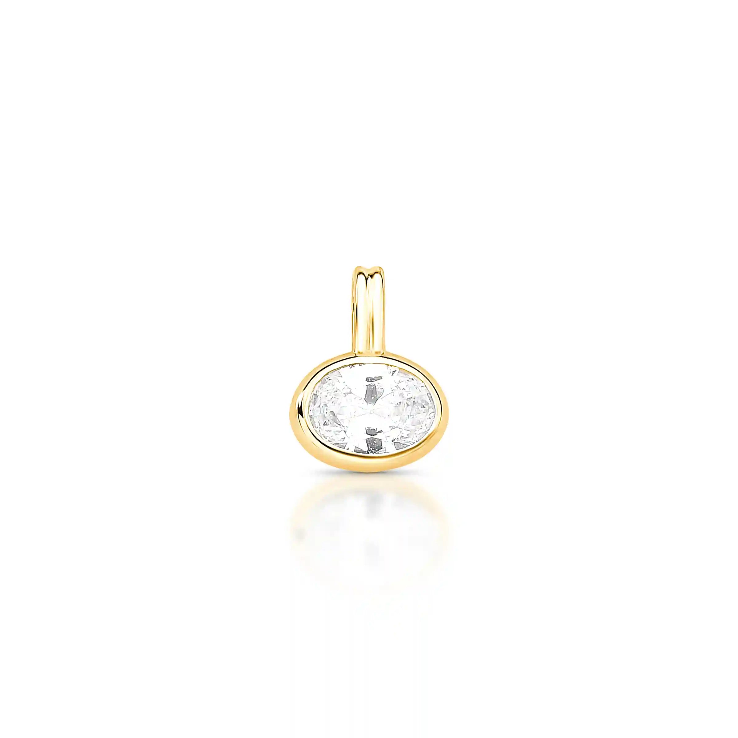 PINGENTE SOLITÁRIO OVAL – Ouro 18k Marine Joias