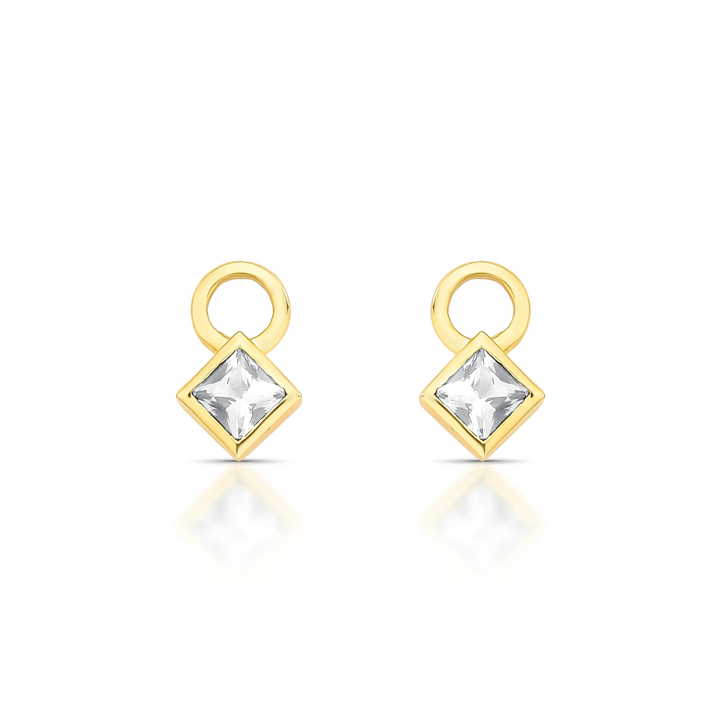 PAR DE PINGENTES PARA BRINCO ARGOLA - LOU - Ouro 18k - MORGANITA Marine Joias