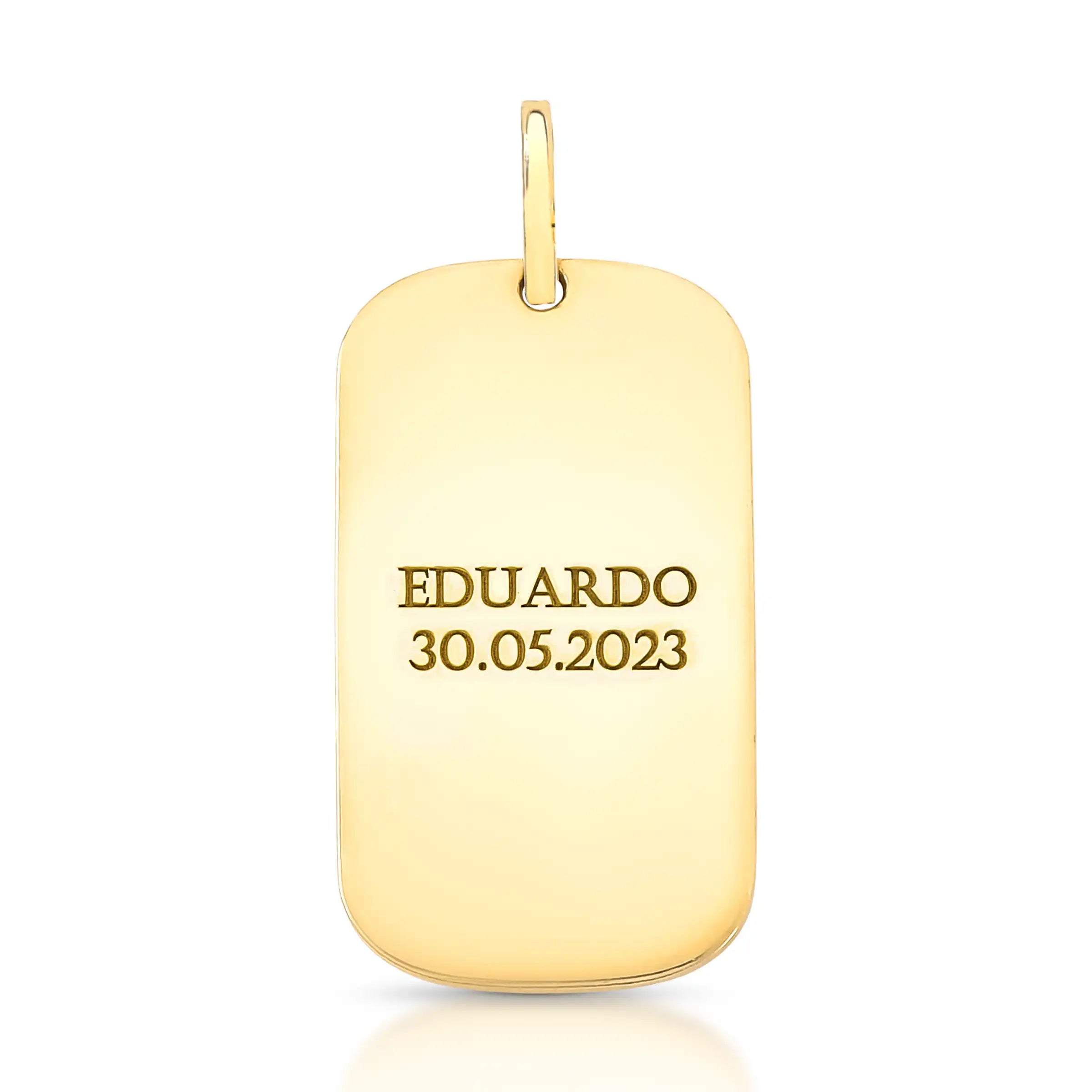 PINGENTE PLACA COM PEZINHO – Ouro 18k Marine Joias