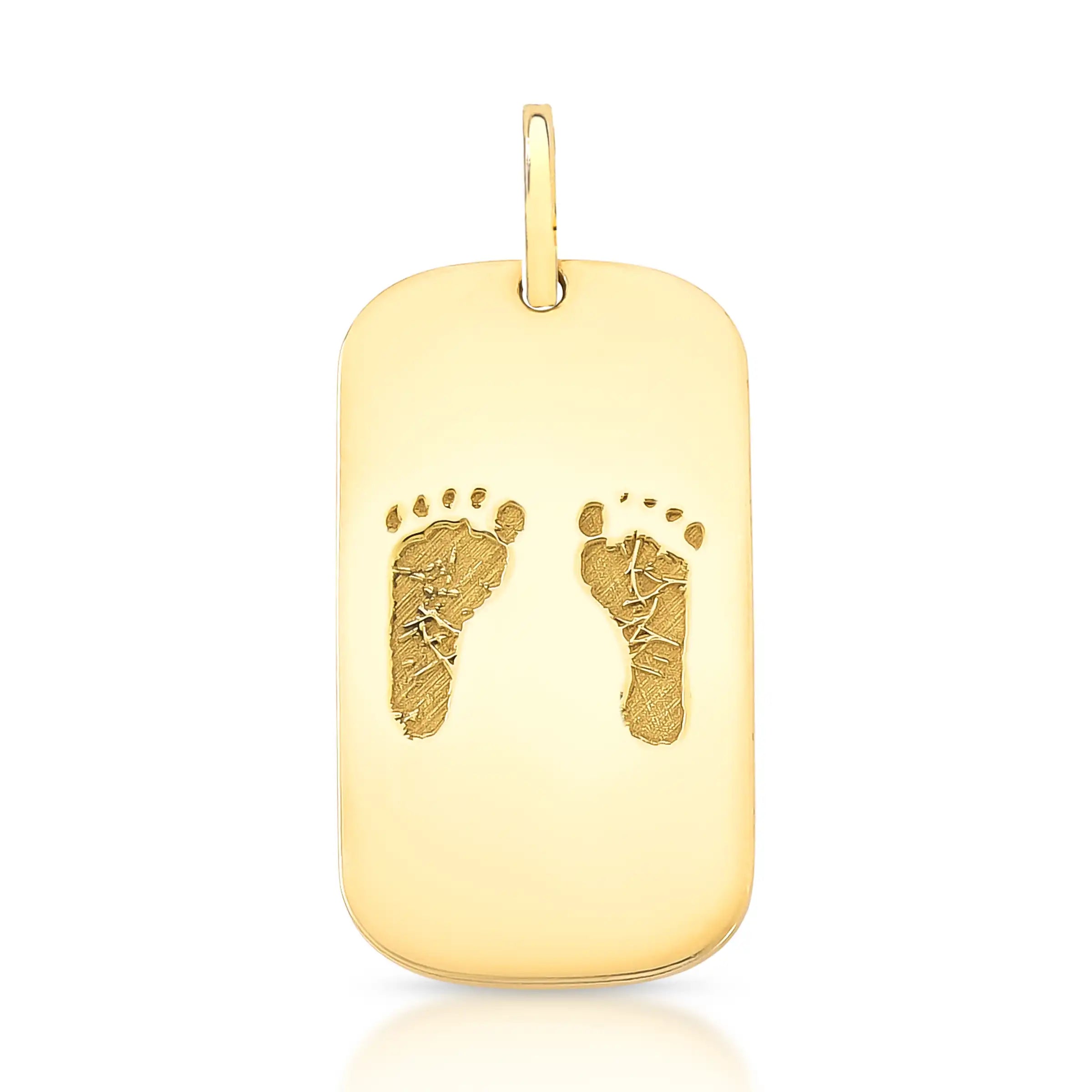 PINGENTE PLACA COM PEZINHO – Ouro 18k Marine Joias