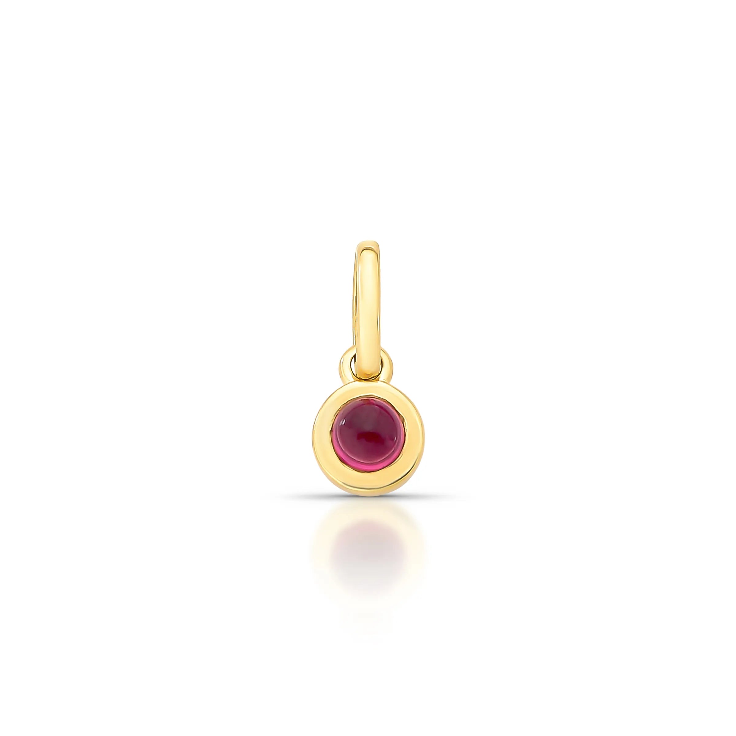 PINGENTE REDONDO - LOU - TURMALINA ROSA – Ouro 18k Marine Joias