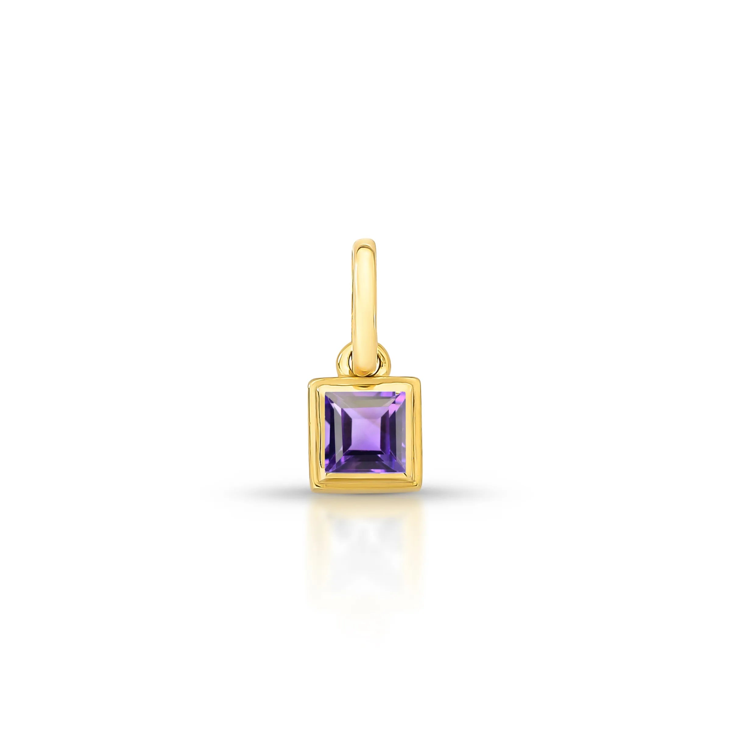 PINGENTE SQUARE - AMETISTA - LOU – Ouro 18k Marine Joias