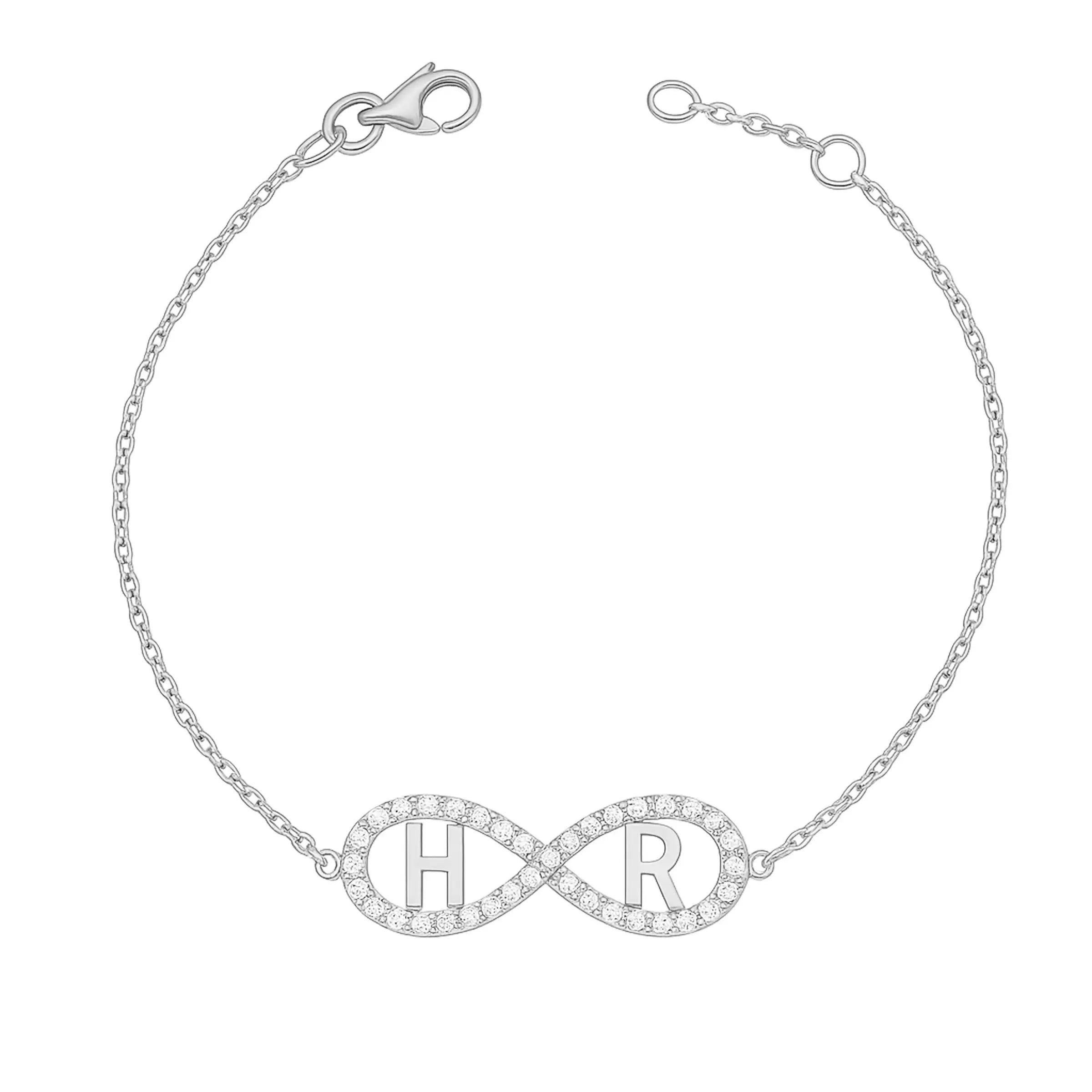 Pulseira infinito – Prata e safiras